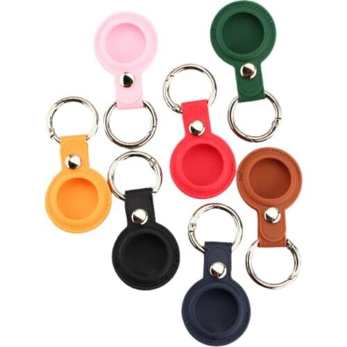 PU Leather Case Protector For Airtag Locator Tracker Anti-lost Device Protective Cover for Airtags Keychain Sleeve Accessories