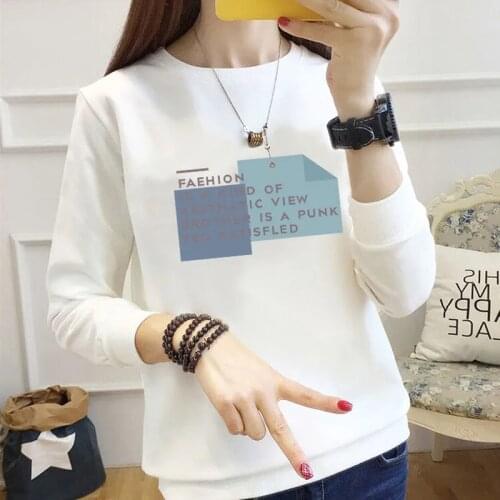 Spring Autumn Style Womens Cotton Sweater Casual Screw Thread Letter Printed Long Sleeve Sweatshirt AA4027