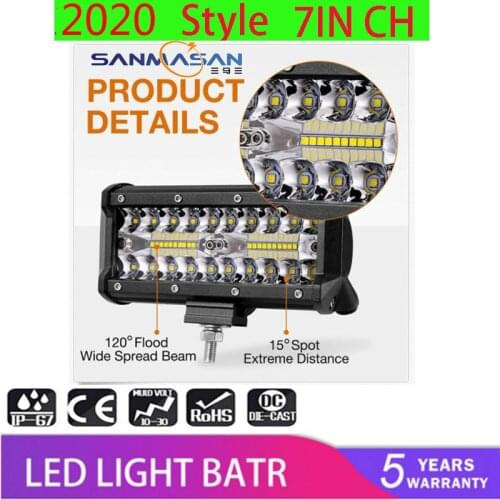 1 Pcs General Car Headlight Car Four-row LED Work Light Elliptical Lens Light Wide And Direct Illumination Waterproof Fog Light