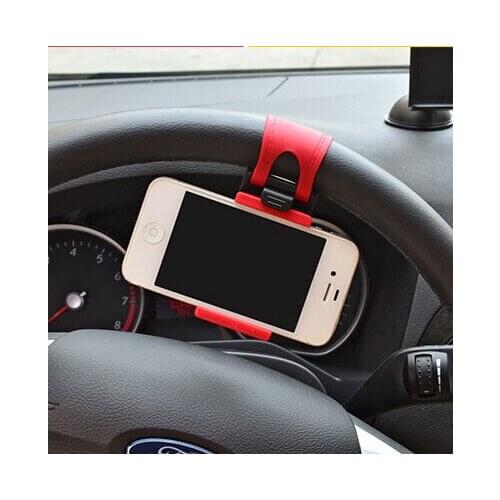 100pcs/lots Universal Car Steering Wheel Clip Mount Holder for iPhone 8 7 7Plus 6 6s Samsung Xiaomi Huawei Mobile Phone GPS