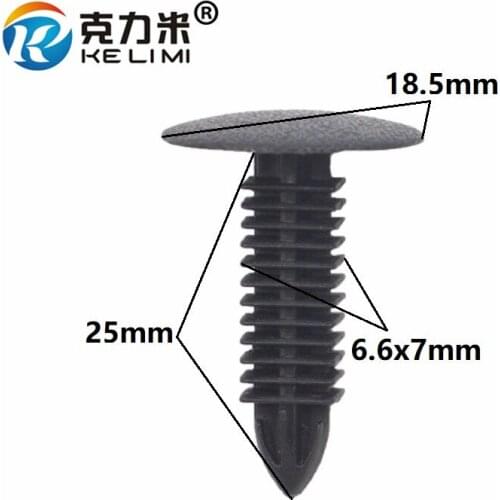 100 Pcs Push in 7mm Vehicle Interior Shield Rivet Black Fastener Trunk Universal Clip