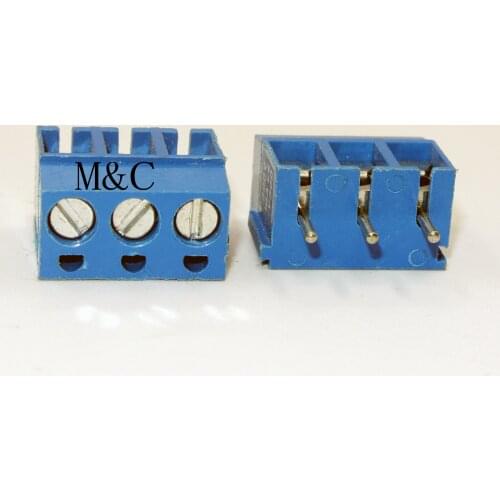 100x Blue 3p M3 Screw PCB Terminal Block 5mm Pitch 16A Connectors KF300