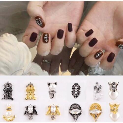 5-28mm 10pcs /lot Charm nail jewelry alloy nail sticker Decorative supplies retro decorative buds and animal samples custom-made