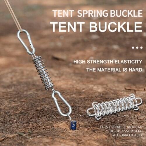 5pcs Tent Spring Buckle Wind Rope Buckle Awning Rope Tensioner Fixed Hook Buckles for Outdoor Camping Hiking Tent Accessories