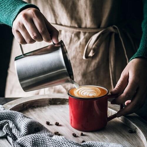 500ml 700ml 1000ml 1500ml 2000ml Stainless Steel Non-Stick Milk Jug Pull Flower Cup Coffee Cappuccino Latte Art