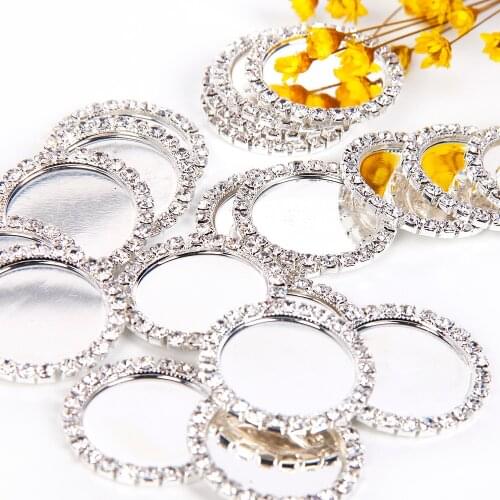 David accessories Rhinestone Flattened Bottle Caps Pedestal Round Shape for DIY Hair bow Crafts Necklace,5Yc2077