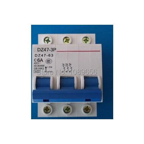 DZ47 3P 6A Circuit breaker AC MCB safety breaker C Type C45