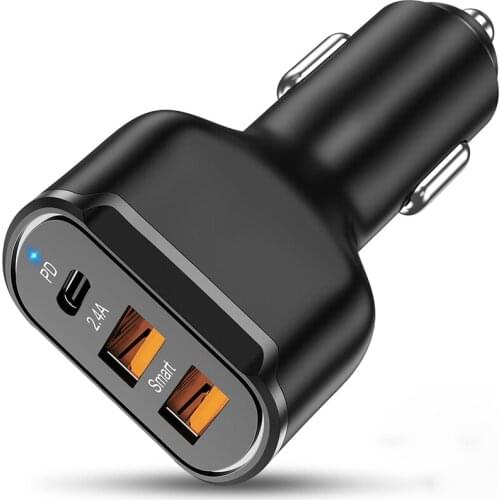 VODOOL 30W PD Car Charger Quick Charge QC4.0 Dual USB Type-C Phone Fast Charging for iPhone 12 11 Pro Max Huawei Samsung