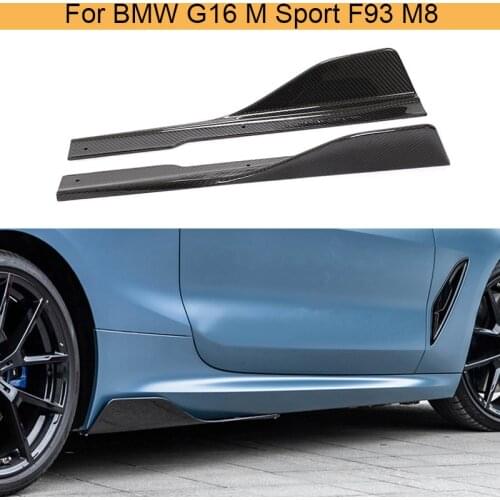 Car Side Skirts Splitters for BMW 8 Series G14 G15 G16 M Sport F93 M8 Sedan 2018 - 2021 Side Skirts Splitters Lips Carbon Fiber