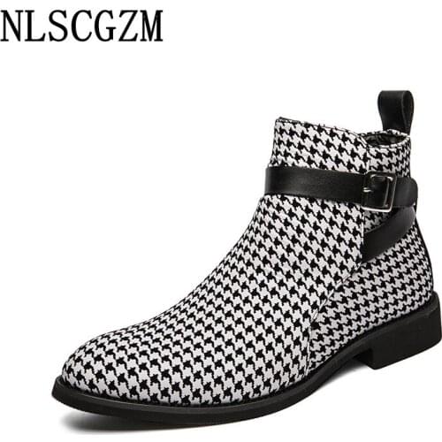 Ankle Boots for Men Male Office 2021 Leather Boots Men Chelsea Boots Men Luxury Designer Shoes Zapatos De Vestir De Los Hombres
