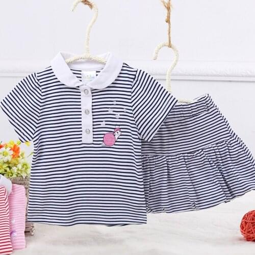 Baby summer clothing girls dress 2pcs set children clothing baby baby clothes stripes t-shirt girl skirt dress baby girl clothes