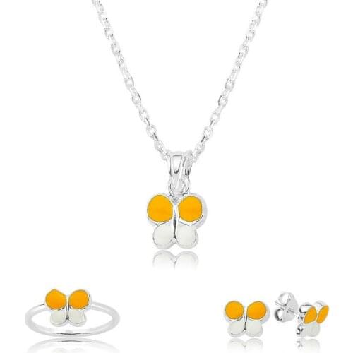 Silverlina Silver Yellow Butterfly Child Set