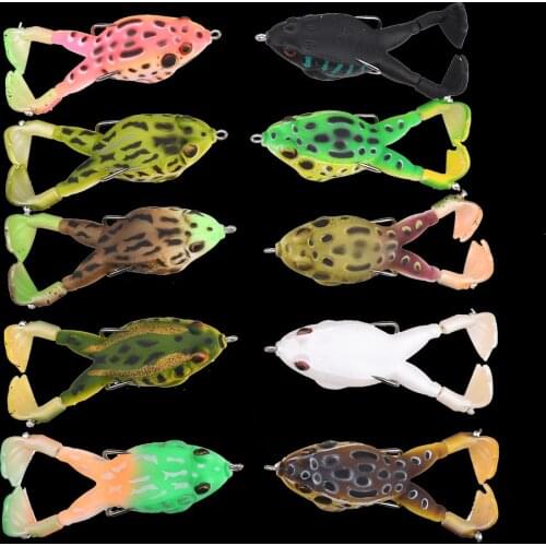 Double Propellers Frog Rotating Leg Wobbler Soft Bait Jigging Fishing Lure 90mm 13.5g Artificial Topwater Popper Fishing Bait