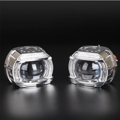 High Beam Led Light for Car Angel Eyes Projector Lens Car Lenses Lens Car Light Accessories for Headlight Running Light 12V