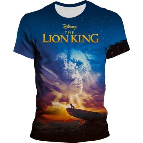 Disney Movie The Lion King t shirt 3D Print tshirt Unisex Casual Streetwear hip hop clothing harajuku Boy Girl Kids Tops Tee