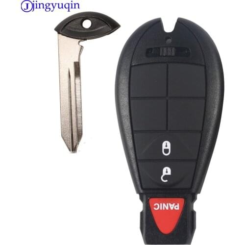 Jingyuqin 3 Buttons Remote Case Smart Car Key Shell For Chrysler 300 Town & Country Dodge Challenger Charger Durango Journey