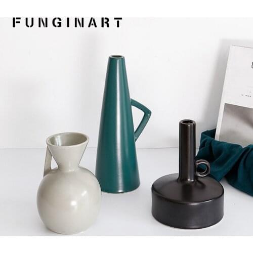 Nordic Morandi Ceramic Vase Decoration Home Decor Living Room Dining Tabletop Vases Flower Shop Cake Room Flower Vase Ornament