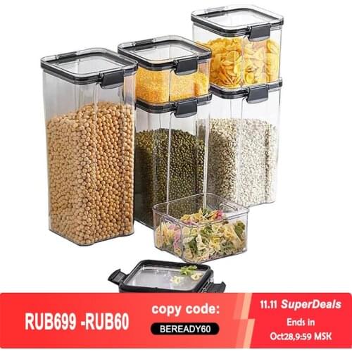 Food Storage Containers, Airtight Cans, Plastic Storage Boxes, Stackable Food Storage Boxes, Kitchen Refrigerator Storage Tanks