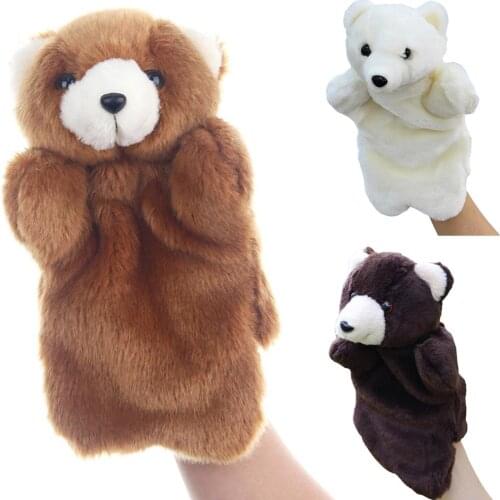 Cute Plush Bear Animal Hand Puppet Doll Intelligent Parent-Child Toy Kids Gift