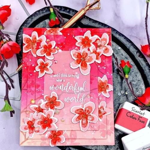 Layered Flowers Sets Metal Cutting Dies&Coordinating Stamps For Scrapbooking Craft Die Cut Card Making Embossing Stencil