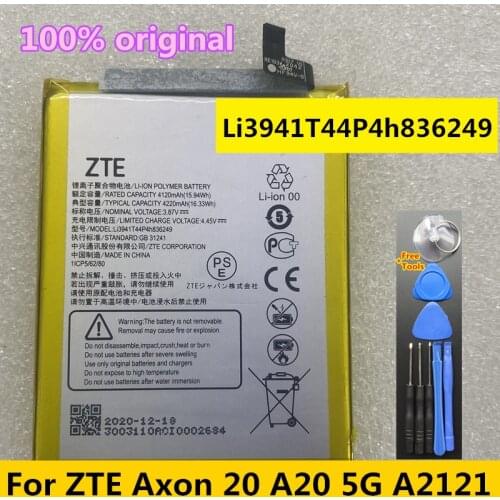Original 4220mAh Li3941T44P4h836249 For ZTE Axon 20 A20 5G Standard Edition A2121 Battery