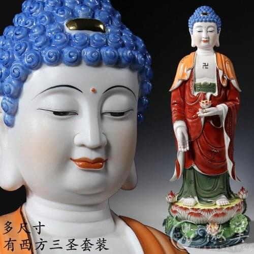 18 to 26 "under glaze ceramic Buddha like Amitabha put Ephraim crossing a Sam west station like ornaments