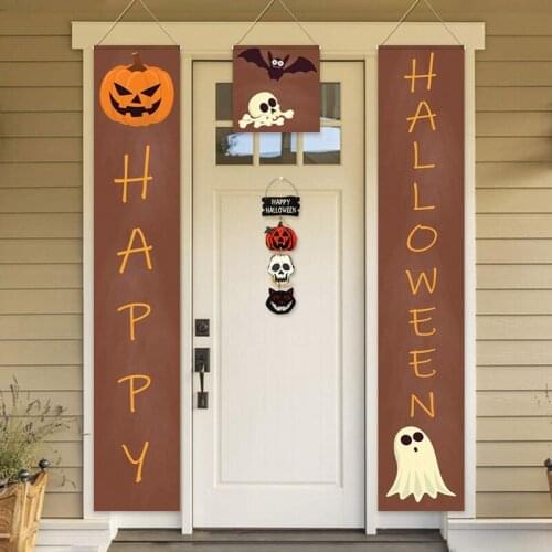 Halloween Thanksgiving Pumpkin Cloth Hanging Board Wooden Board Plaque Home Door Window Wall Decoration Thanksgiving