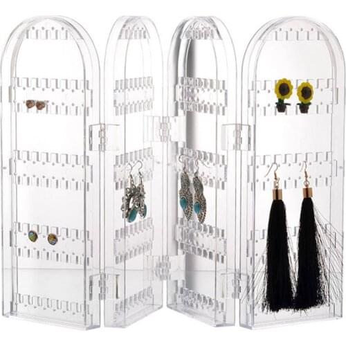 50% Hot Sales Folding Transparent 240 Holes Stud Earring Holder Organizer Jewelry Display Rack