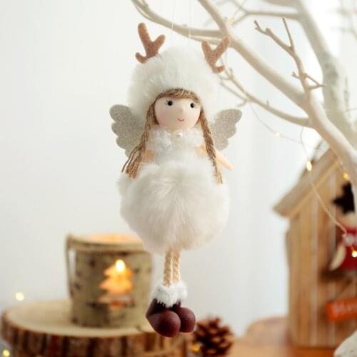 Christmas Antler Hat Angel Doll Hanging Pendant Christmas Tree Decoration Cute