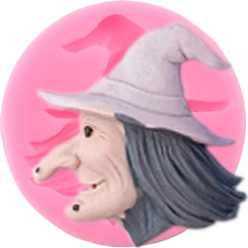 Halloween Witch Silicone Molds DIY Party Fondant Cake Decorating Tools Resin Clay Soap Mould Chocolate Gumpaste Moulds