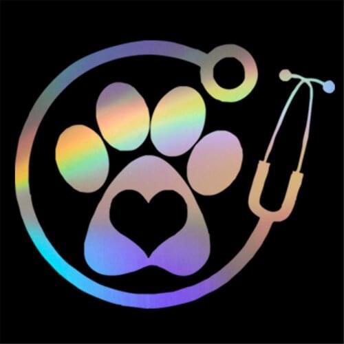 Veterinarian Animal Paw Prints Cartoon Car Sticker Wall Home Glass Window Door Laptop Auto Truck Vinyl Decal