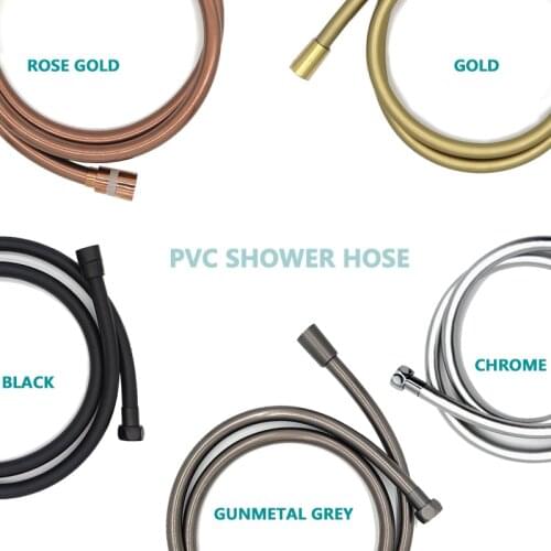 Plumbing PVC Flexible Water Hose Shower Toilet Bidet Shattaff Sprayer Silver/Black/Gold/Rose Gold/Gun Metal Grey 1.5m
