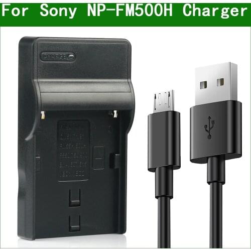 NP-FM500H FM500H NPFM500H USB Battery Charger for Sony DSLR a200 a300 a350 a450 a500 a550 a560 a580 a700 a850 a900 a77II a99II