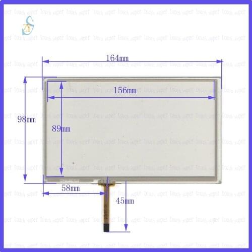 ZhiYuSun 164mm*99mm HLD-TP-1166 7inch 4-wire resistive touch panel for Car DVD, 164*99 GPS Navigator screen