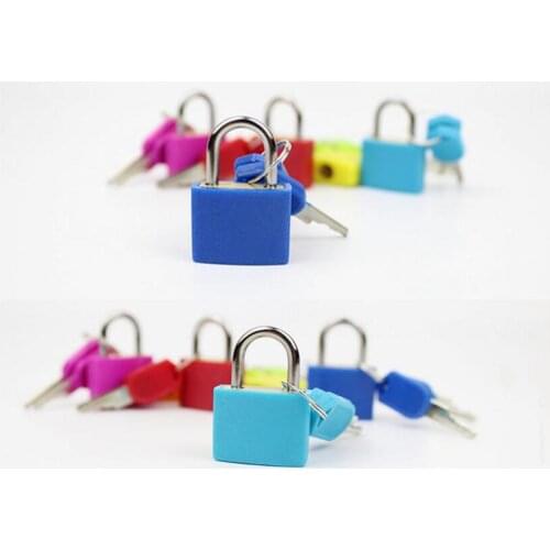 10pcs/lot! 23mm Neon Colored Plastic Padlock Travel Luggage Padlocks Lock
