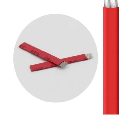 12 Pin Flat microblading needles blades Lamina Agulha Sobrancelha Tebori Microblading 12 Flex For 3D Eyebrow Tatoo Manual Pen