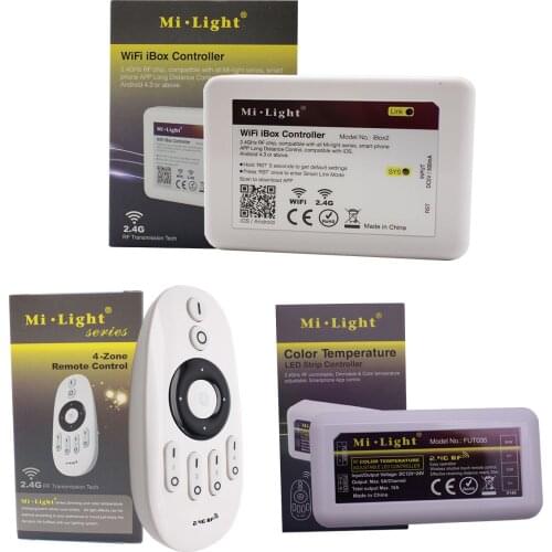 2.4G 4 Zone mi light Remote Dimmer Controller For Dual White CCT Color Temperature DC12-24V 3pin CCT 5050 Led Strip Light wifi