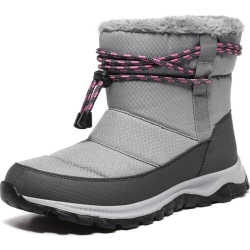 2020 Winter Women Snow Boots Plush Warm Waterproof Platform Boots Plus Size 36-42 Female Outdoor Cotton Shoes Woman Ankle Boots