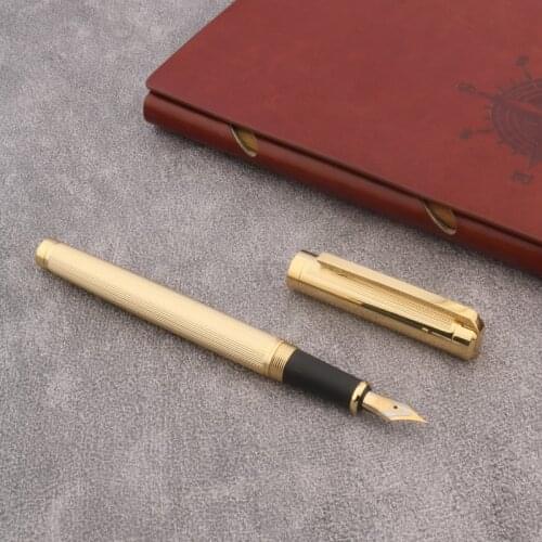 Metal gift Retro Spin Twist Hexagon pocket school student M Nib rose golden Fountain Pen