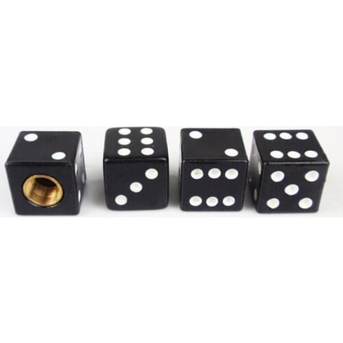 4Pcs Auto Wheel Stem Tyre Air Valve Dustproof Cap Dice Tire Tyre Valve Caps Bike MTB Truck Tire Valve Dust Cap