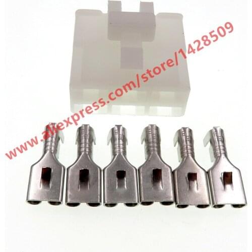 5 Sets 6 Pin Automotive Connector 6.3mm Female Plug Fits High Current