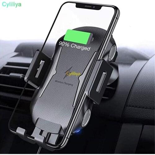 5pcs Car Qi Wireless Charger For iPhone X XR Xs Max Automatic Clamping For Samsung S10 Air Vent Phone Holder Mount Bracket