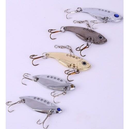 5 pcs/set 3D Eyes Fishing Lures Metal VIB Lures vivid Vibrations Spoon Lure Bass Artificial Hard Bait Cicada lure VIB Bait