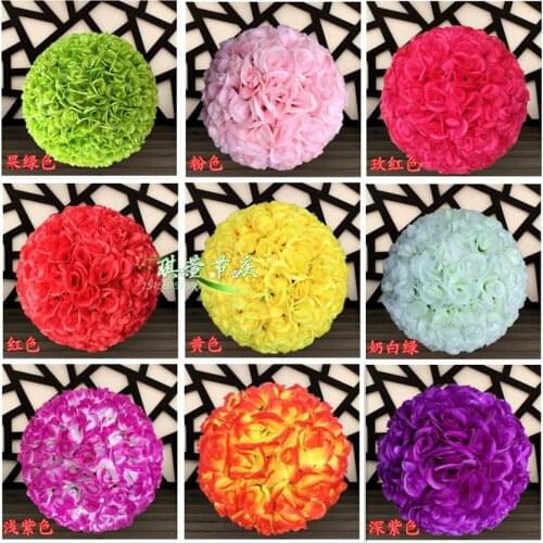 50 CM/20" New Artificial Silk Flower Rose Kissing Ball Super Large Size Lantern for Christmas Ornaments Party Wedding Decoration