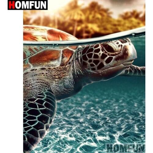 HOMFUN Full Square/Round Drill 5D DIY Diamond Painting "Animal sea turtle" Embroidery Cross Stitch 5D Home Decor Gift A17844