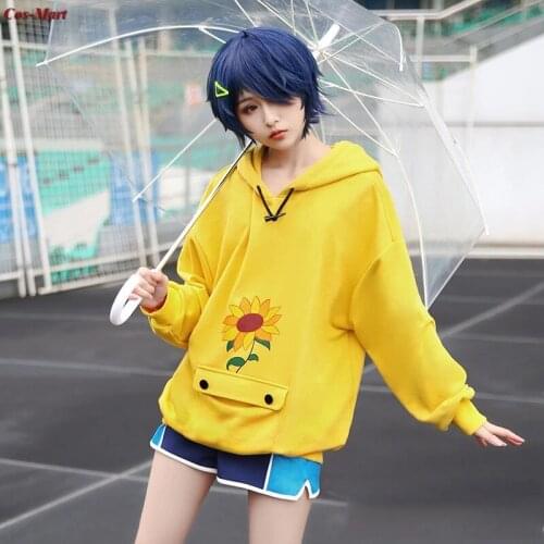 Anime WONDER EGG PRIORITY Ohto Ai Cosplay Costume Fashion Cute Yellow Hoodie Female Daily Wear Activity Party Role Play Clothing