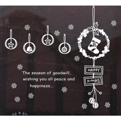 Large Christmas Sticker X mas Decal Posters Vinyl Wall Decals Decor Mural Glass Shop Window Home Decoration