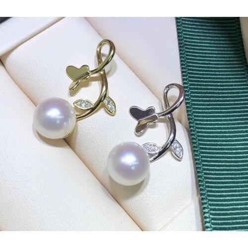 Flower Design 925 Sterling Silver Pendant Setting Mounting Findings for Oyster Akoya Edison Pearls Corals Jade Stones Beads