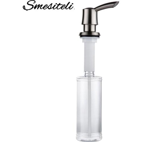 Smesiteli Liquid Soap Dispensers Brushed Plated ABS 320ML 360 Degrees Swivel For Kitchen Liquid Soap Lotion Dispenser Tools