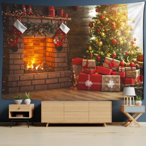Tapestry Christmas Tree Wall Hanging Christmas Fireplace Living Home Deco Wall Blanket Christmas Tree Large Size Tapestries